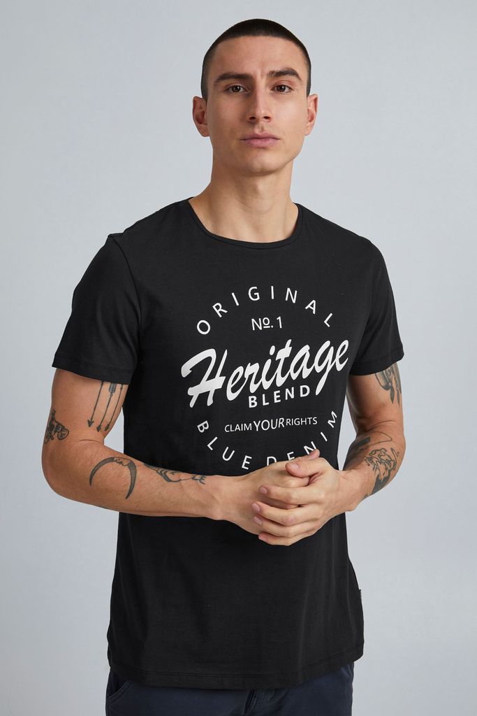 BLEND BHAbraham - 20714403ME Herren T-Shirt Kurzarm Shirt mit Print