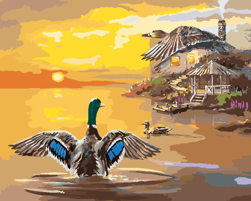 Zuty - Malen nach Zahlen - ENTE IM SEE (D. RUSTY RUST), 40x50 cm, ohne Keilrahmen