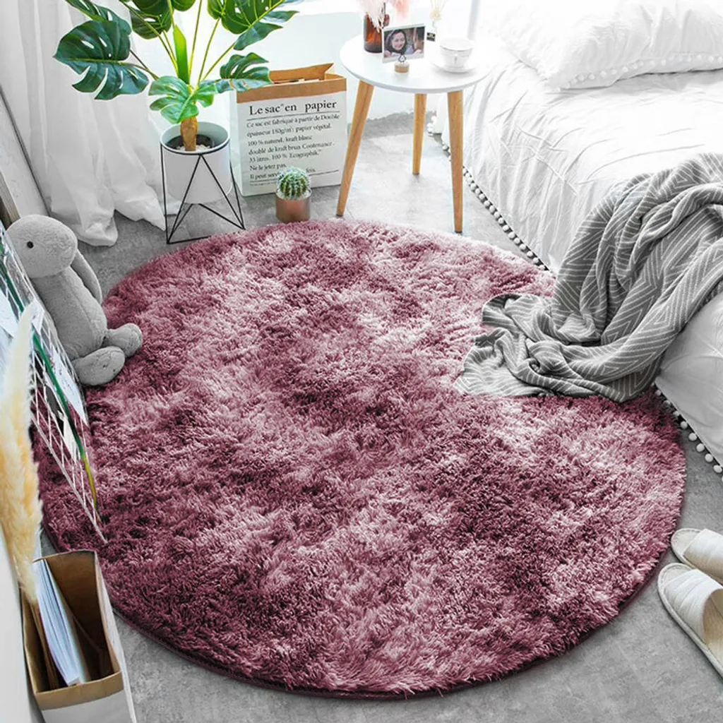 Tapis Rond Cosy Salon 150x150cm Strado OmbreRed Rouge | Shaggy Moderne