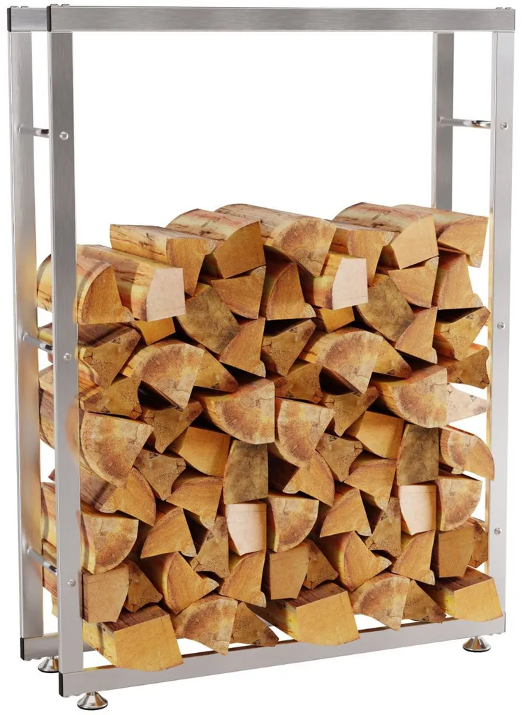 Supporto Legna Luxury CLP Keri V2 in Acciaio Inox - 150cm | Esclusivo