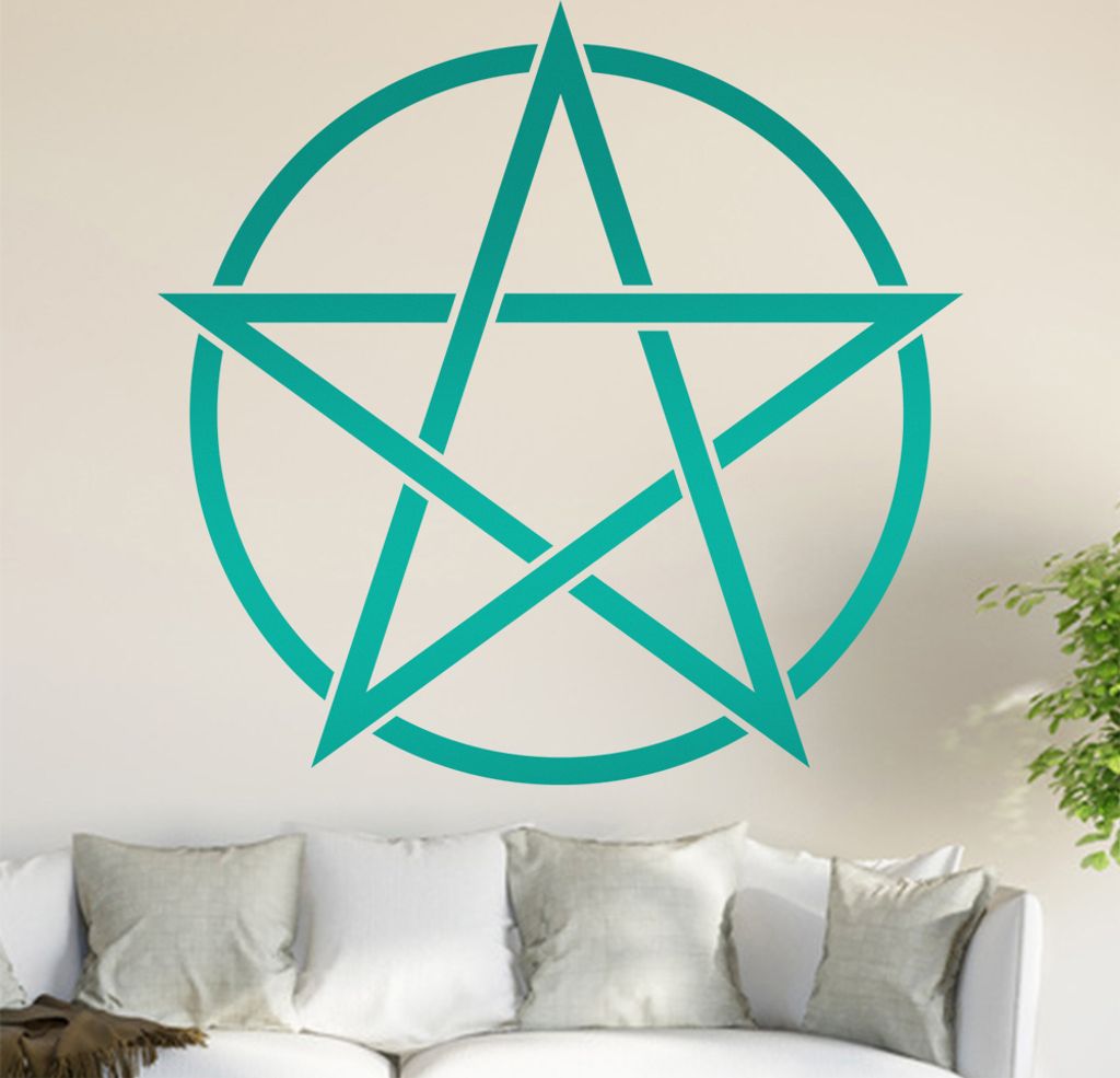 Pentagramm Wandtattoo in 6 Größen - Wandaufkleber Wall Sticker - Dekoration, Küche, Wohnzimmer, Schlafzimmer, Badezimmer