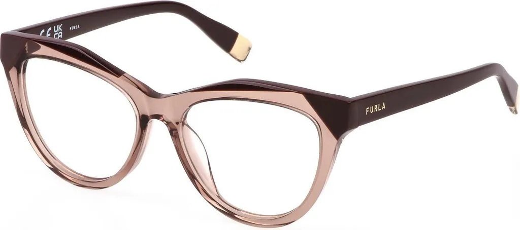 Lunettes Furla VFU766V marron clair transparentes monture ultra légère