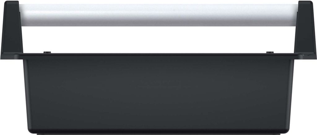A black tool carrier with a gray handle is shown against a white background.