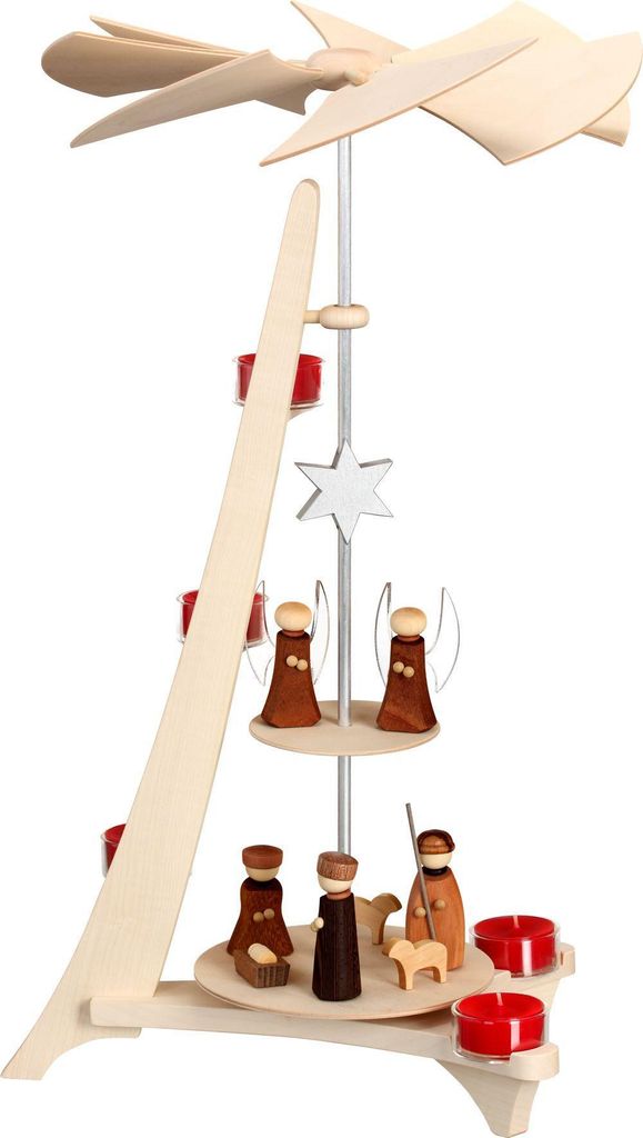 2-stöckige Pyramide L-Form, Christi Geburt und Engel (50cm) Produktbild 