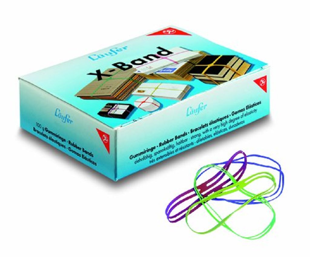 L„ufer X-Band im Karton - 100 g, 150 x 11 mm, bunt sortiert Immagine del prodotto 