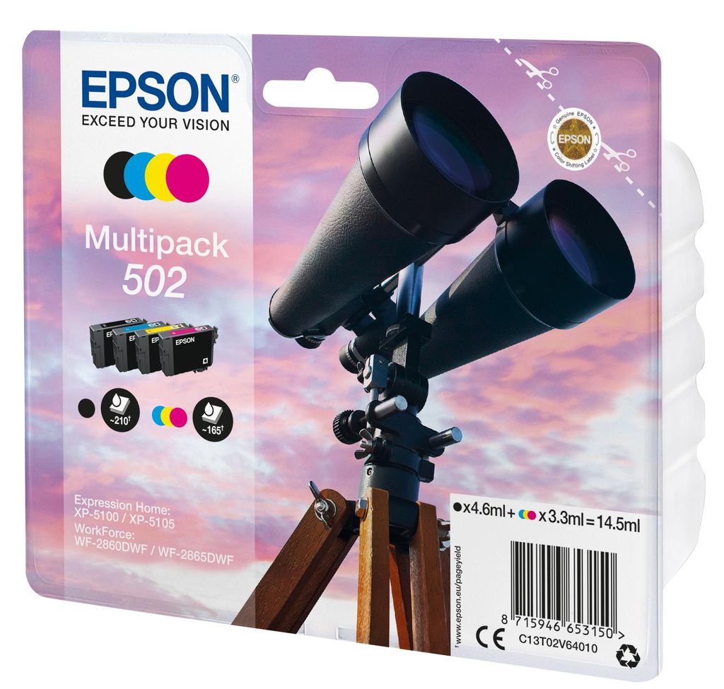 Epson Multipack T 502 BK/C/M/Y T 02V6 Produktbild 