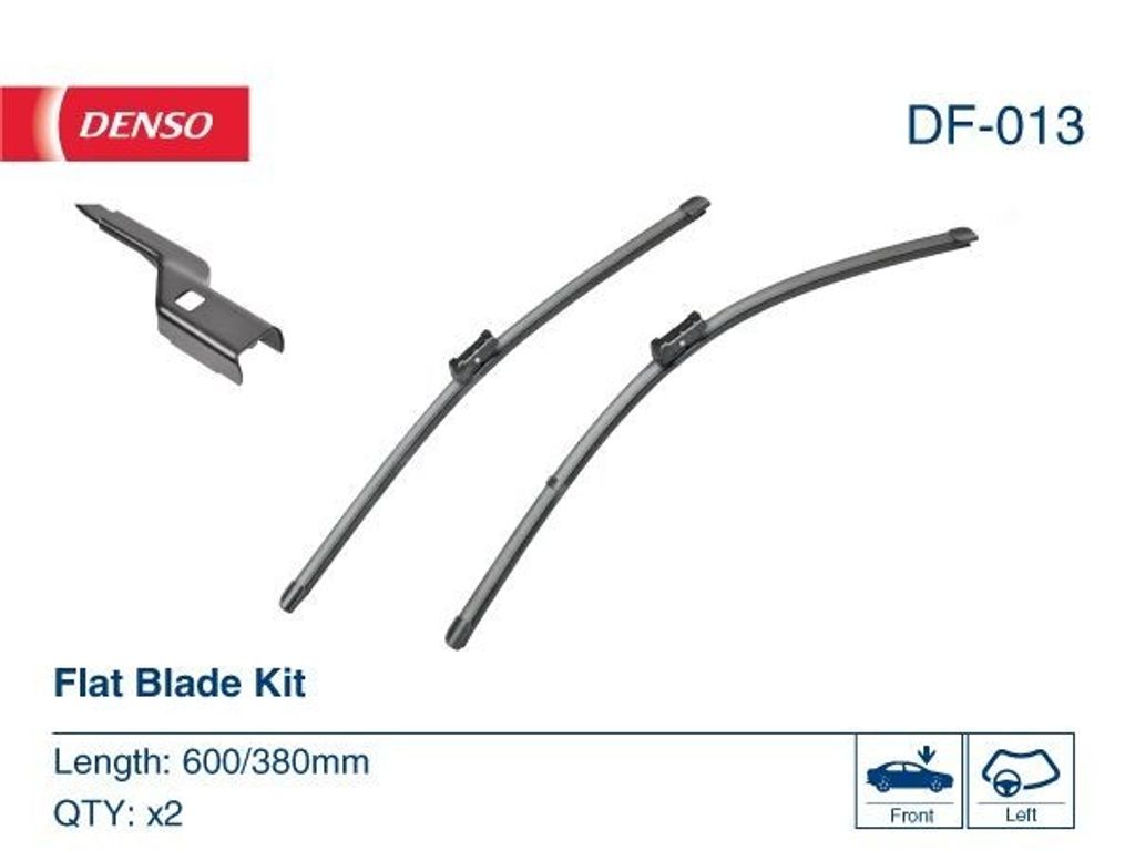 DENSO Flat Scheibenwischer Vorne für VW Polo Schrägheck (6R1, 6C1) Rahmenlos