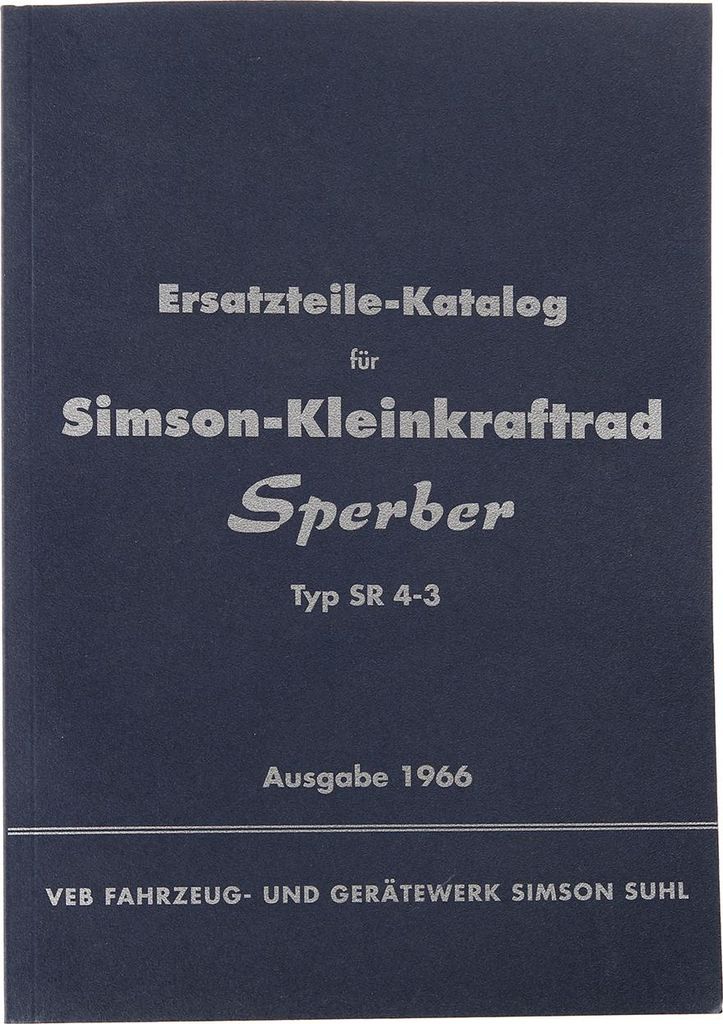 Ersatzteilkatalog, Ausgabe 1966 - Simson SR4-3 Sperber Produktbild 