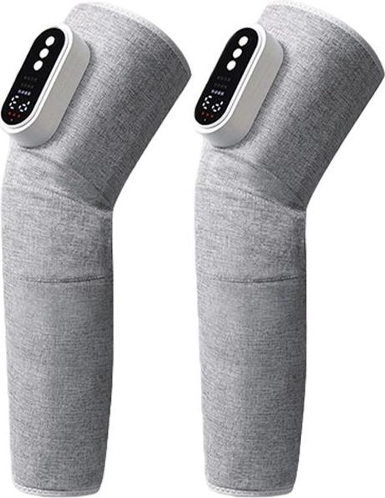 INF Kabelloses Beinmassagegerät Set - Luftkompression, Wärme, Einstellbare Passform, 2 Stück Grau