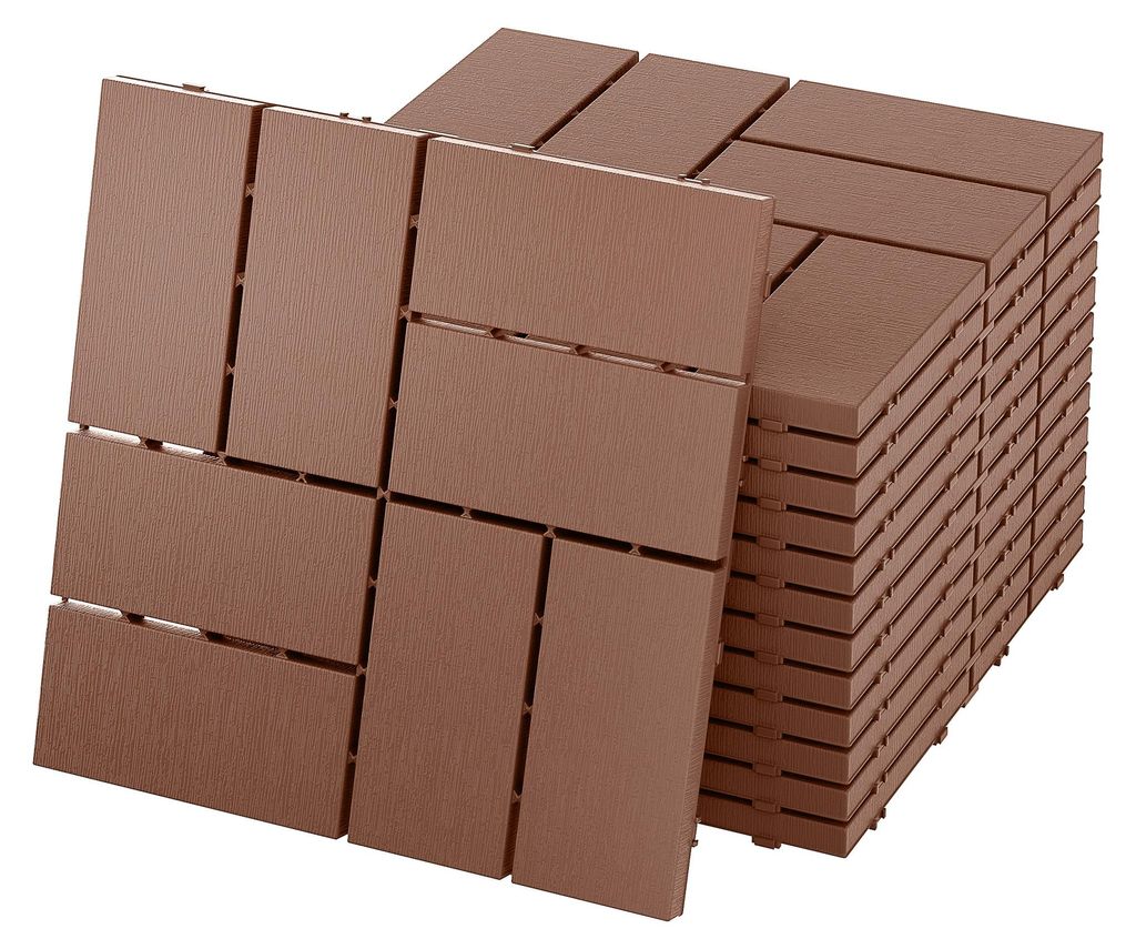 UISEBRT 55 Stück Holzoptik Balkonfliesen Terrassenfliesen Produktbild 