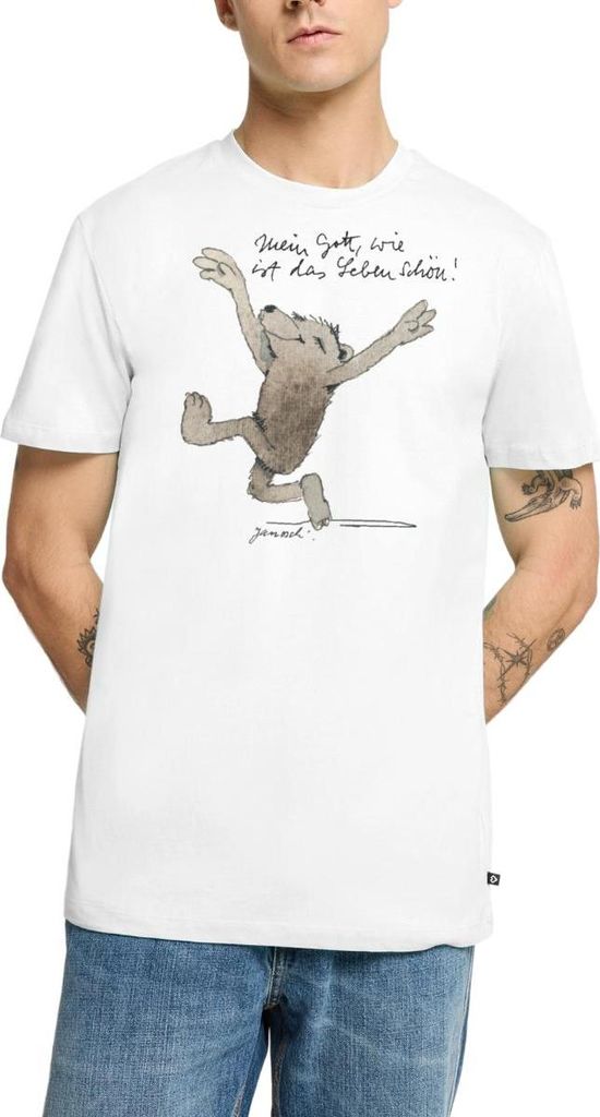 Spreadshirt Janosch Bär Schönes Leben Spruch Männer Premium T-Shirt, 5XL, Weiß
