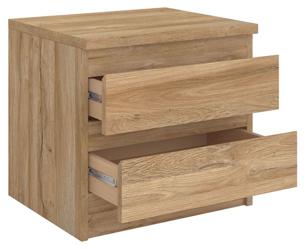 Nachttisch ASTER Nachtschrank Nachtkommode mit 2 grifflosen Produktbild 