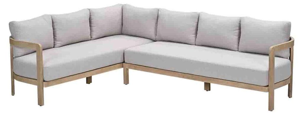 Garden Impressions Ibiza Lounge-Dining Set - 2-teilig - links acacia white wash - grau sand