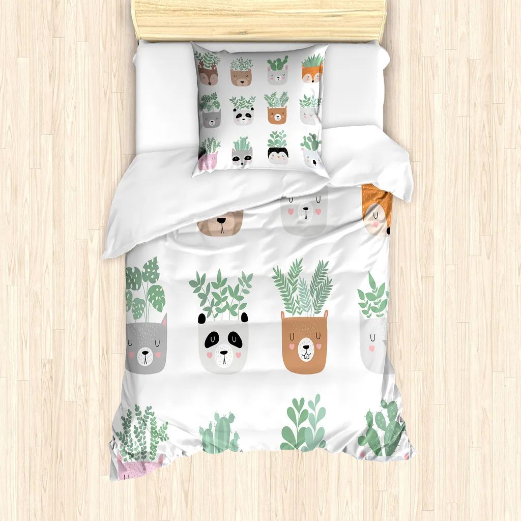 Offerta Set Copripiumino ABAKUHAUS Singolo 135x200 - Animali 3D