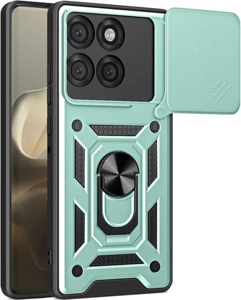 Hülle für Motorola Edge 60 Pro - Phonesta CamShield Back Cover mit Kamera-Slider - Grün