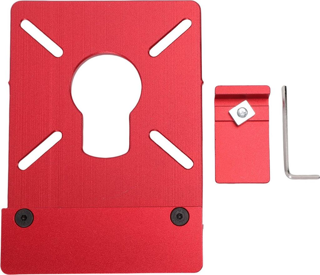 Oberfräsen-Führungsschienenadapter passend für Powertec-Schienensäge mit Anschlag und Einstellschlüssel