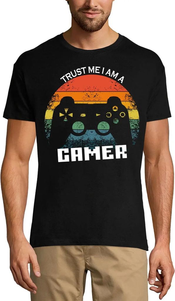 Herren Grafik T-Shirt Glauben Sie mir ich bin ein Gamer der in der Sonne spielt – Trust Me I Am A Gamer Sunset Gaming – Öko-Verantwortlich Vin...
