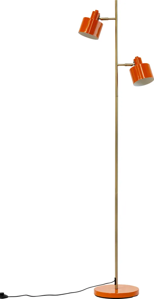 Lampadaire de sol Ocean orange et laiton - Éclairage intérieur design