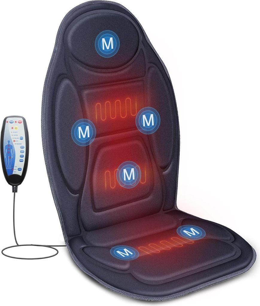 Snailax Coussin de siège de massage Chaleur Vibration Dos Image du produit 