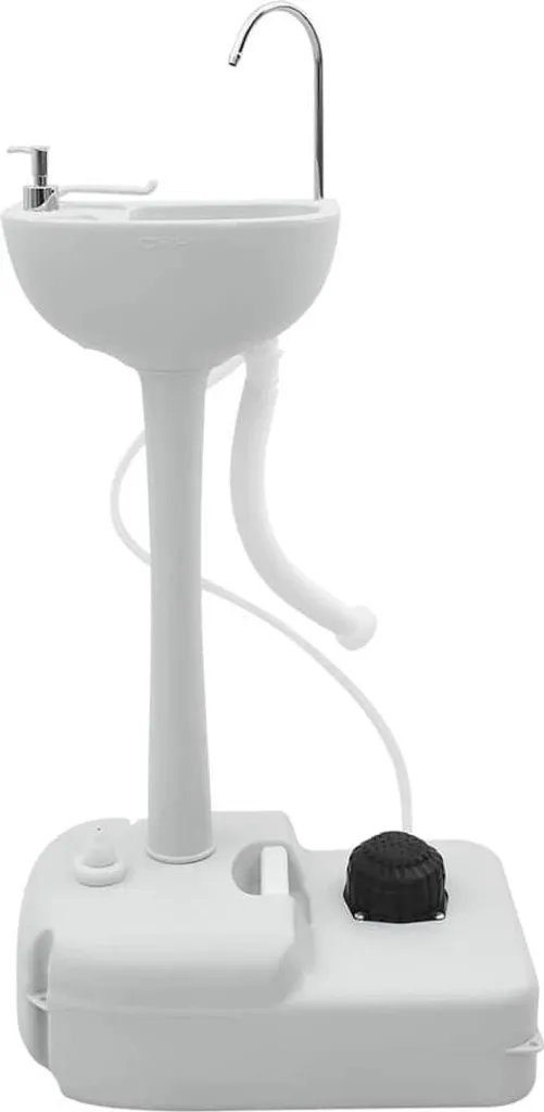 Station de lavage grise en PEHD pour camping - 103 cm avec pompe pied