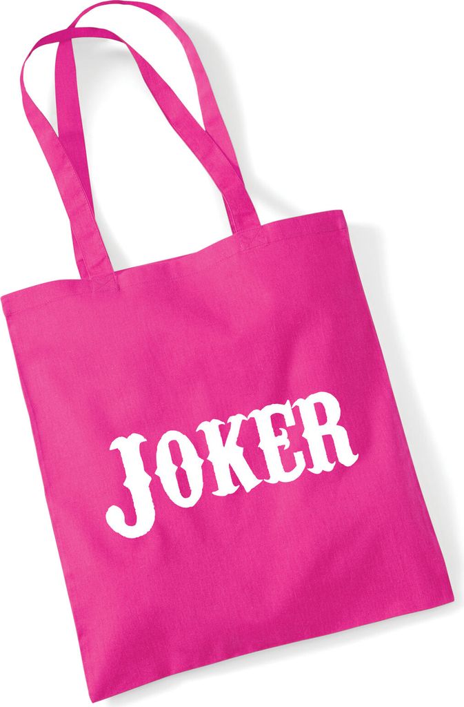 Huuraa Jutebeutel Joker Schriftzug 10 Liter Fuchsia Baumwolle Tasche Geschenkidee