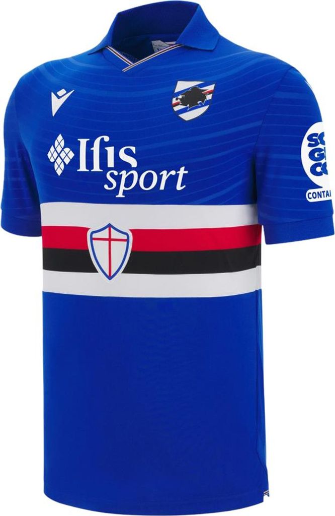 Macron Uc Sampdoria 25/26 Heim Kurzarm-t-shirt Blau L Herren Blau L