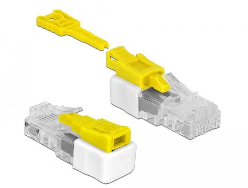 DELOCK RJ45 Port Blocker Set 5 Stück weiß/gelb