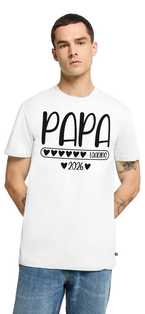 Spreadshirt Papa 2026 loading Männer Premium T-Shirt, 5XL, Weiß