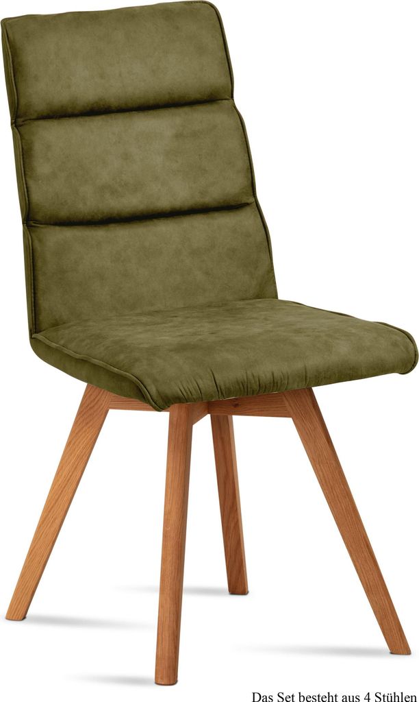 Esszimmerstuhl (4er-Set) Dixie 47x92x60 Eiche geölt/Olivgrün