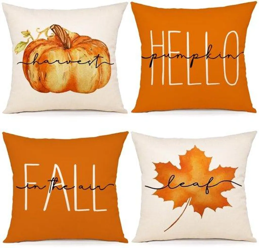 Housses de Coussin 50x50 Lot de 4 Décoration Automne pour Canapé Maison