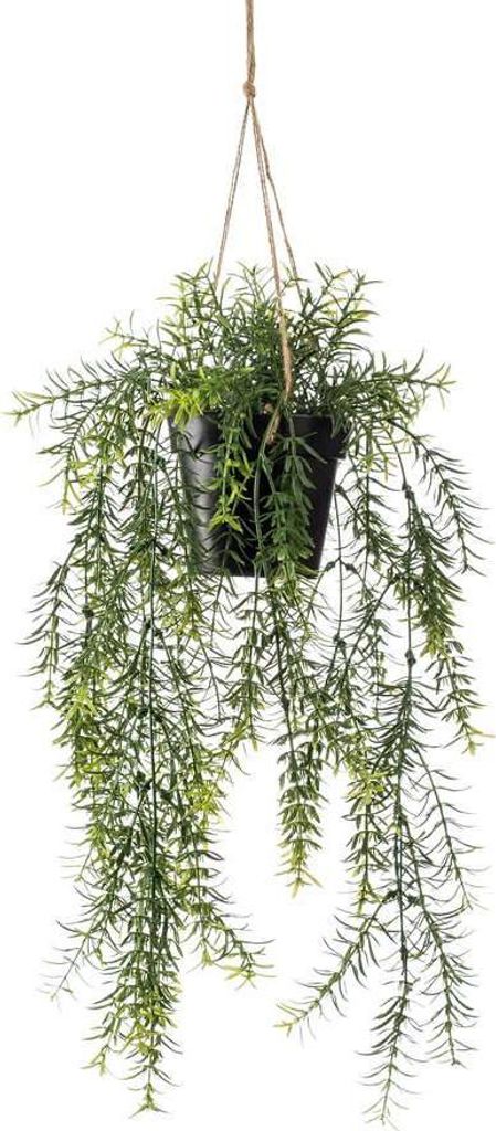 artplants.de Künstlicher Hänger Asparagus sprengeri Blumenampel Andres im Dekotopf, 50cm - Künstlicher Spargel