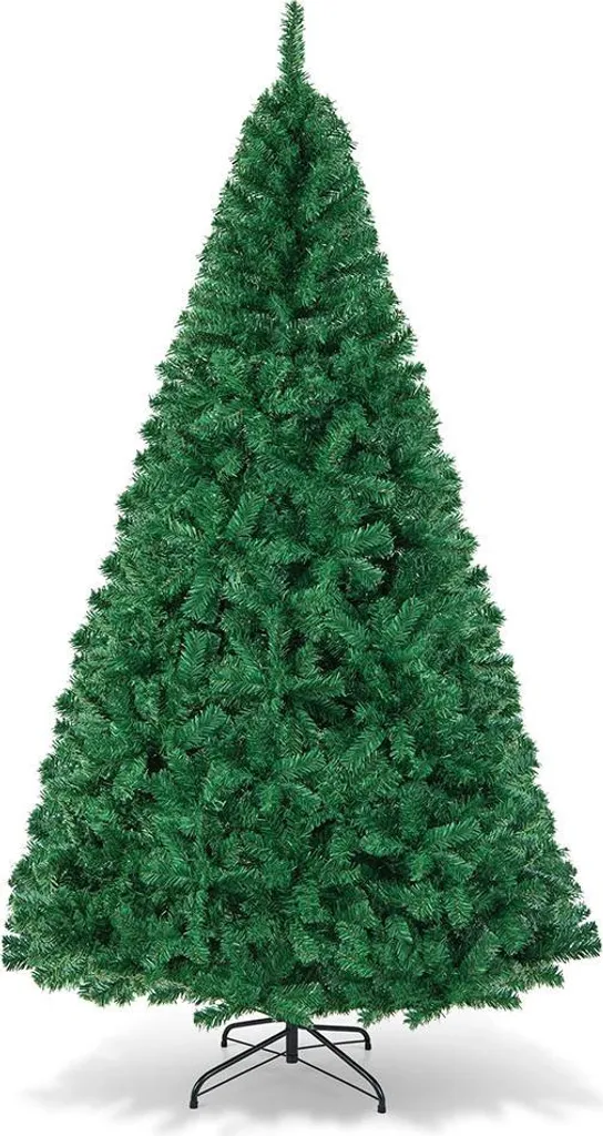 Arbre de Noël artificiel de 243 cm avec branches denses et pied métal