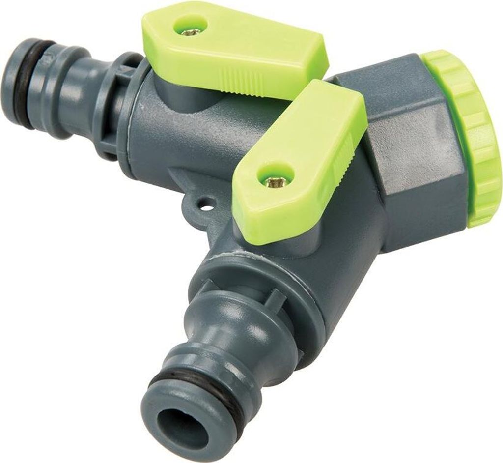 Silverline 2-Wege-Wasserhahn-Verteiler 3/4-/1/2-Zoll-BSP auf 1/2-Zoll