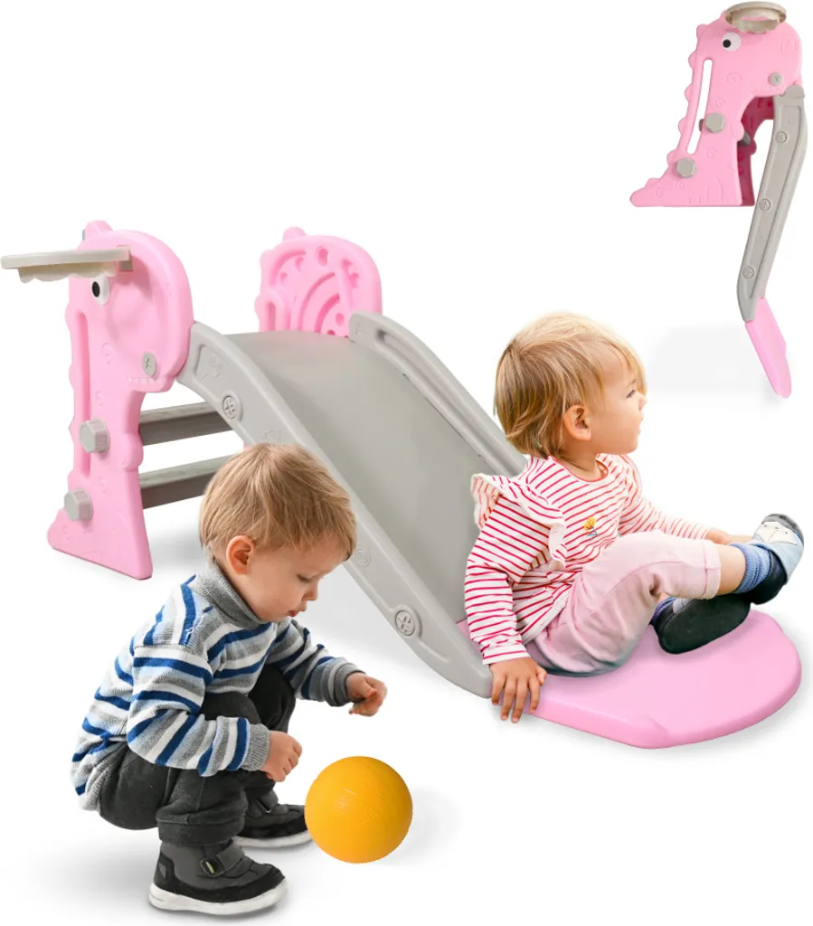Petit Toboggan Dino pour Chambre d'Enfant Facile à Ranger et Compact