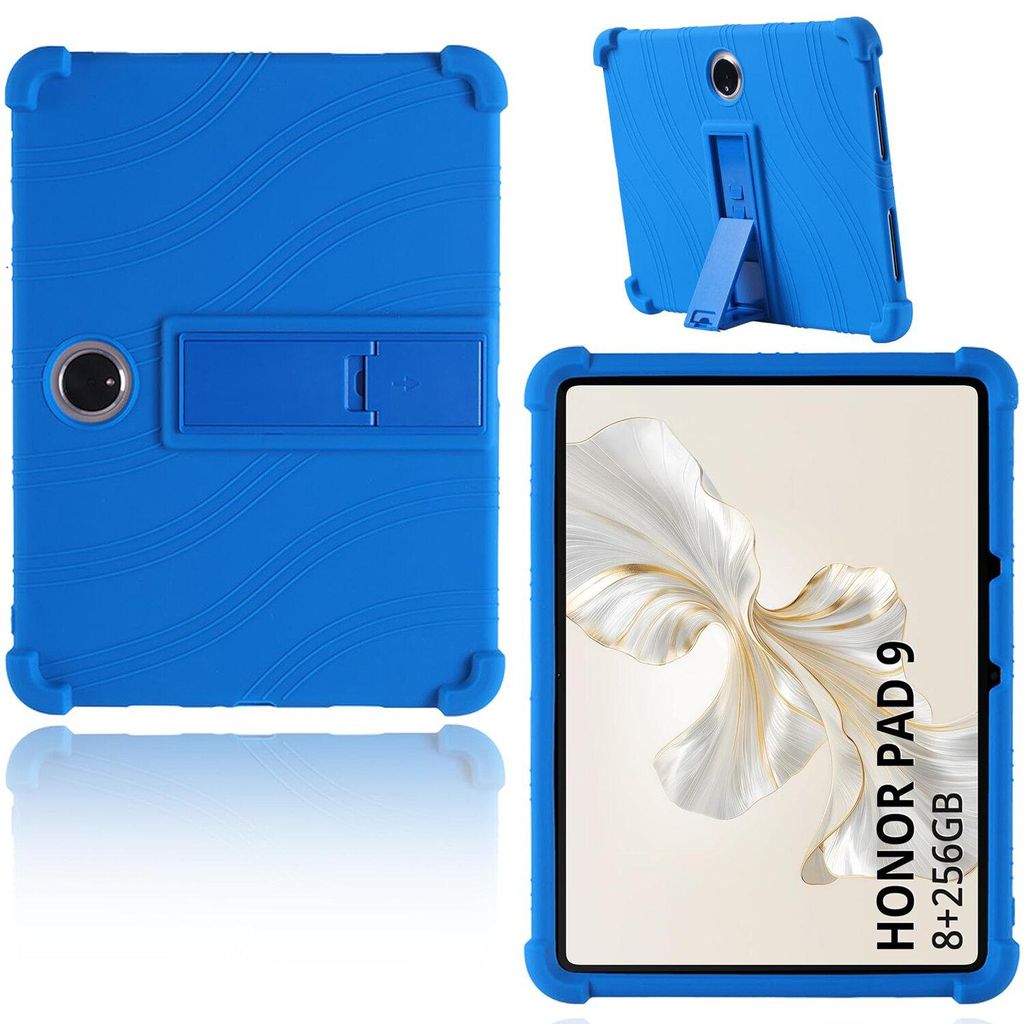 Tablet Hülle für Honor Pad 9 12,1", Stoßfeste Weiches Silikon Schutzhülle mit Standfunktion Blau
