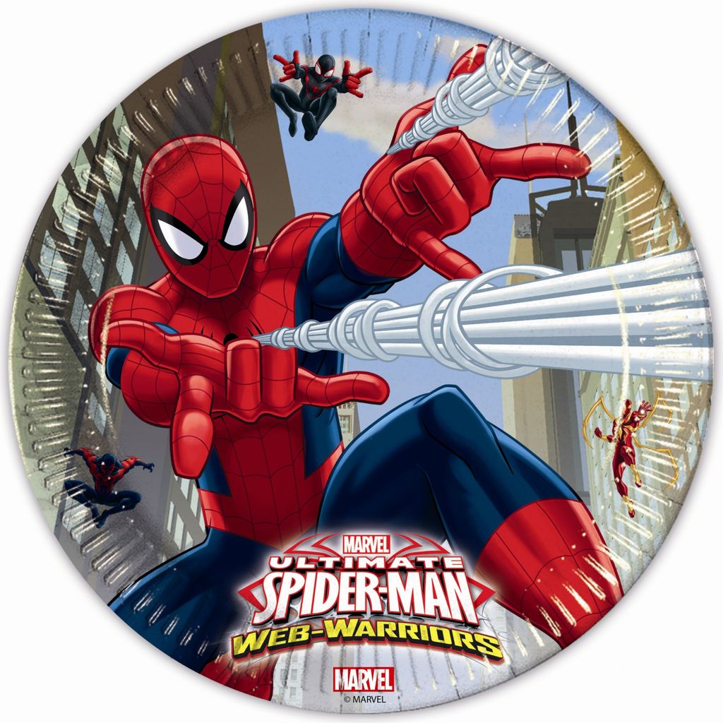Spiderman Partyteller 8 Stück Lizenzware 23cm