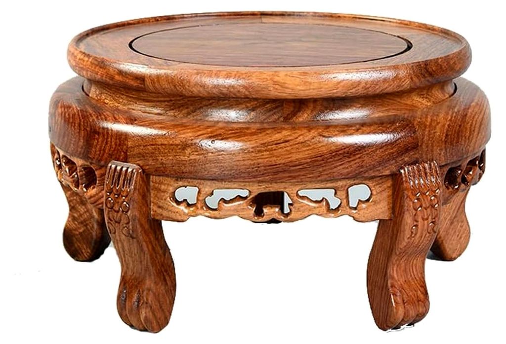 Robuste Standstütze für Topfpflanzen, Basis für Blumen und Bonsai, Palisander-Schnitzerei, hoher Fuß, runde Aquariumvase, Heimdekoration, Ornam...