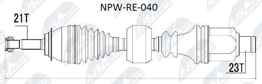 Cardan de transmission pour Logan et Sandero - Modèle NTY OE 391002983R