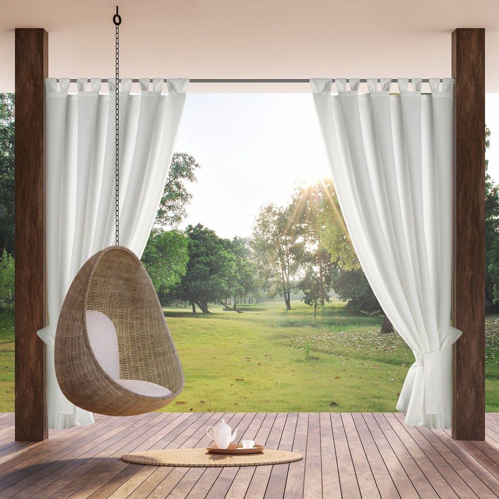 Eurofirany Garten Vorhang Schlaufen Wasserdicht weiß 220 cm x 155 cm