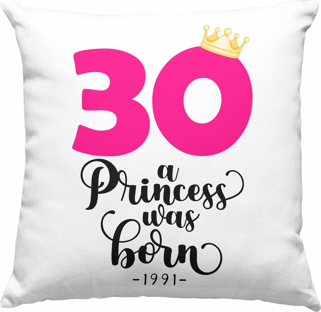 Trendation - 30. Geburtstag Deko-Kissen mit Füllung 40x40 Frau Geschenk 30er Geschenkidee 30 Mutter Frauen Lustig Geschenke (Blau)