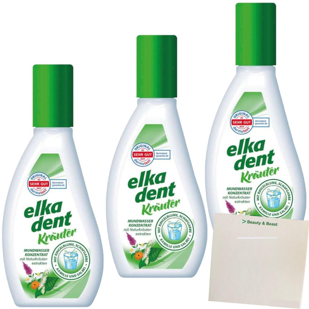 Elkadent Mundwasser Kräuter 3er Pack (3x125ml Flasche) + Produktbild 