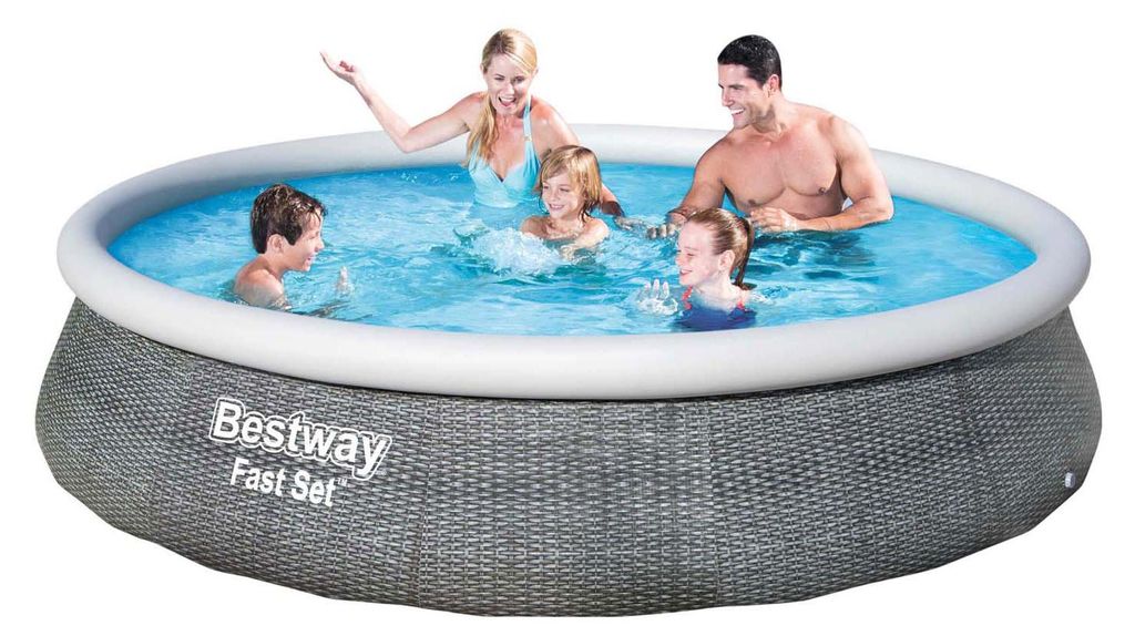 Aufstellpool-Set Ø 396 x 84 cm Rattan Produktbild 