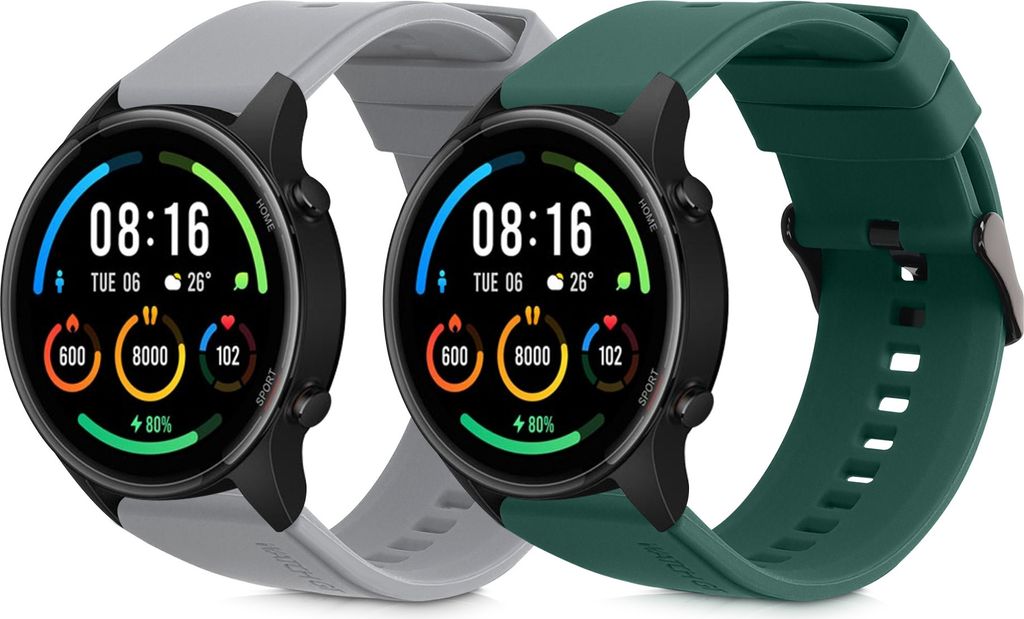 kwmobile 2x Sportarmband kompatibel mit Xiaomi Watch S4/S4 Sport/S3/S2/Watch S1 Active/Redmi Watch 5 Active Armband - Fitnesstracker Band Set aus TPU
