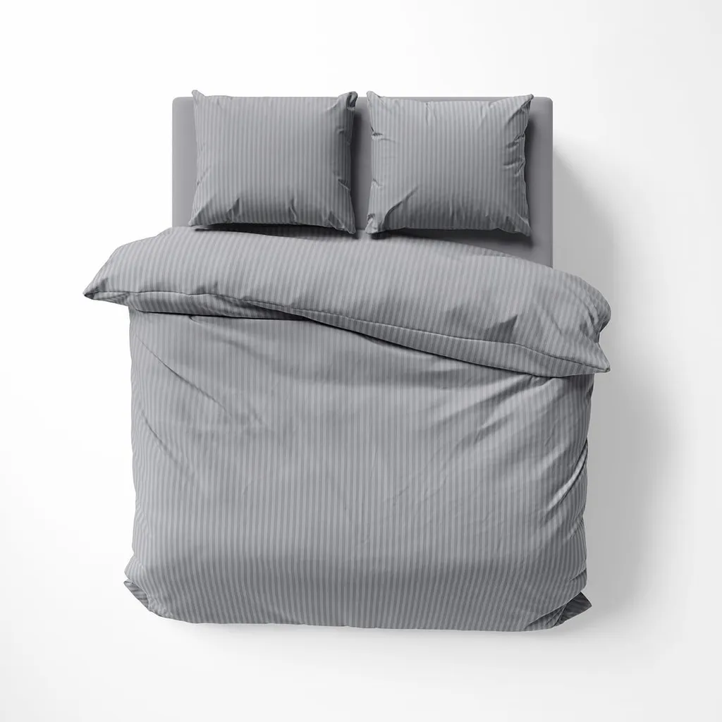 Biancheria Letto Detexpol Adamash 160x200 Grigio Cotone Damascato