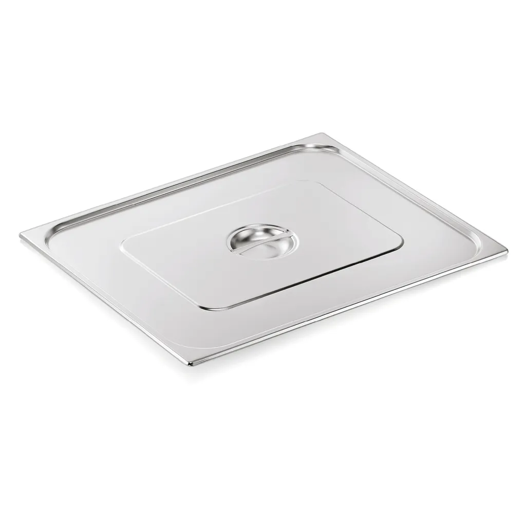 Couvercle Gastronome GN 2/1 inox robuste pour restauration et buffet