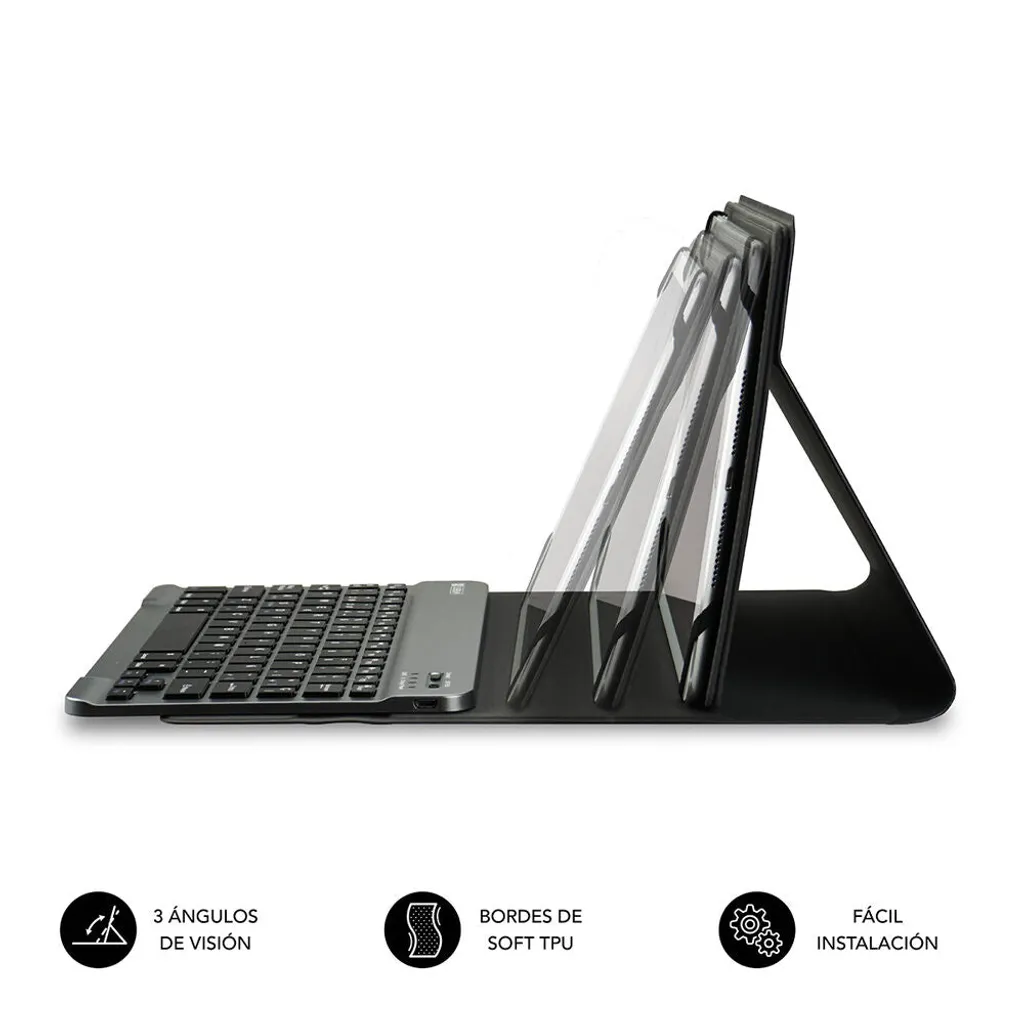 Clavier Bluetooth Subblim Keytab Pro Noir : Étui Universel Fine et Rigide - 2