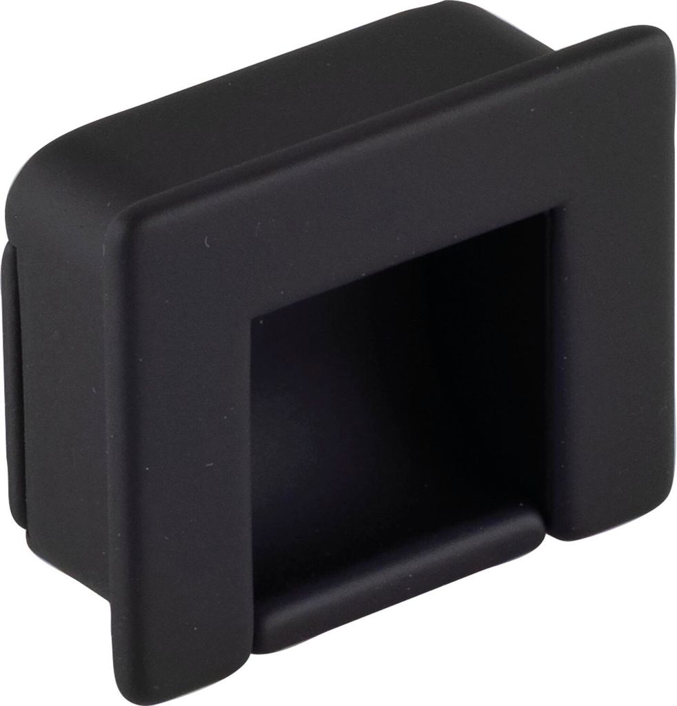 Pamar Muschelgriff Nera, Möbelgriff Schubladengriff Einlassgriff + einfache Montage, Zinkdruckguss schwarz matt, Breite 44 mm, Höhe 35 mm, Einlas...