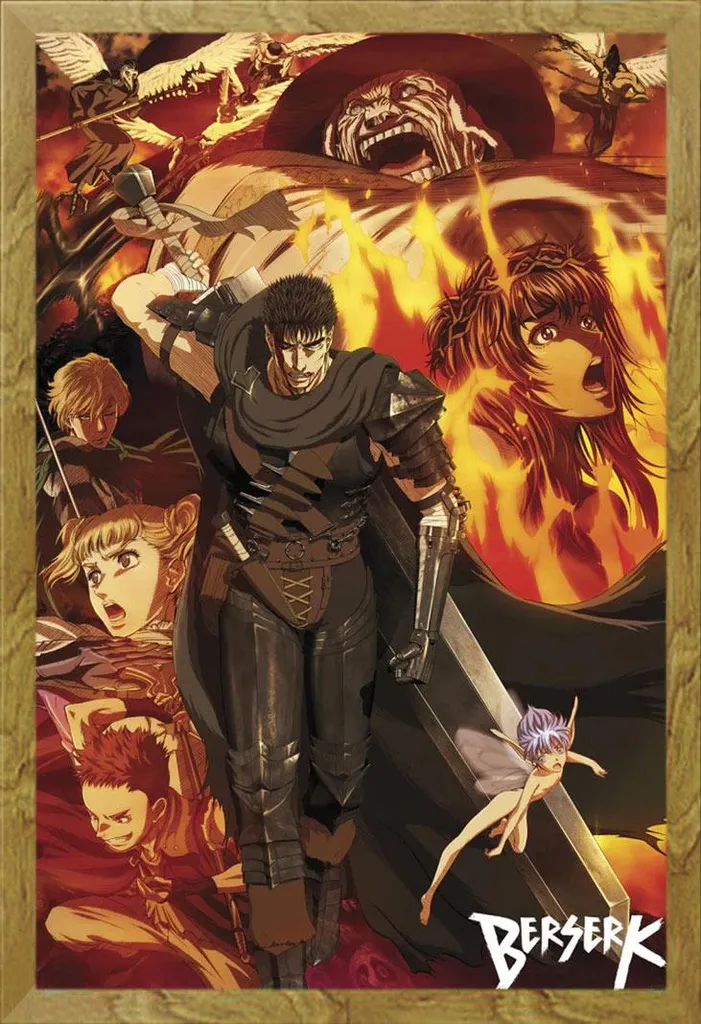 Berserk Maxi Poster 61x91,5 + Cornice Shinsuke Rovere Acrilico