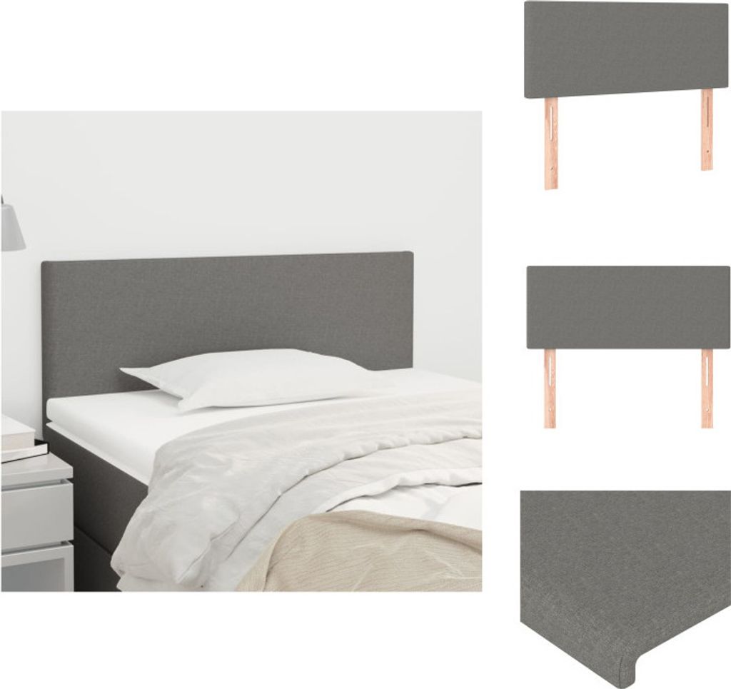 vidaXL Kopfteil Dunkelgrau 100x5x78/88 cm Stoff - Kopf- & Fußenden
