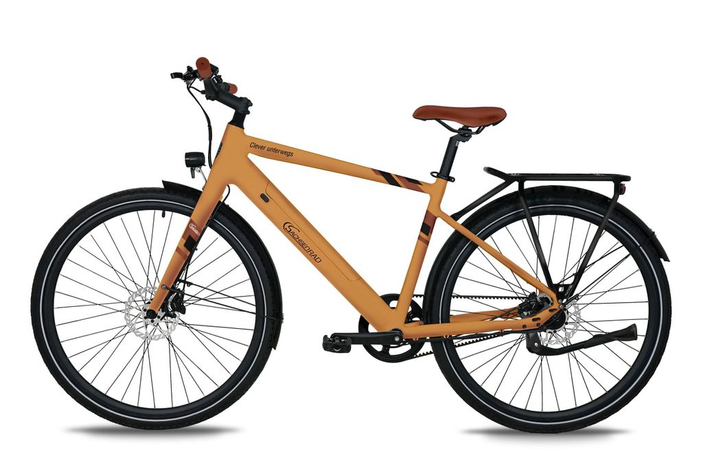 SachsenRAD E-Bike Allrounder Urban Trekking EBike C3T mit Riemenantrieb Drehmomentsensor, 28 Zoll 18Kg Ultraleicht Pedelec Elektrofahrrad, Orange
